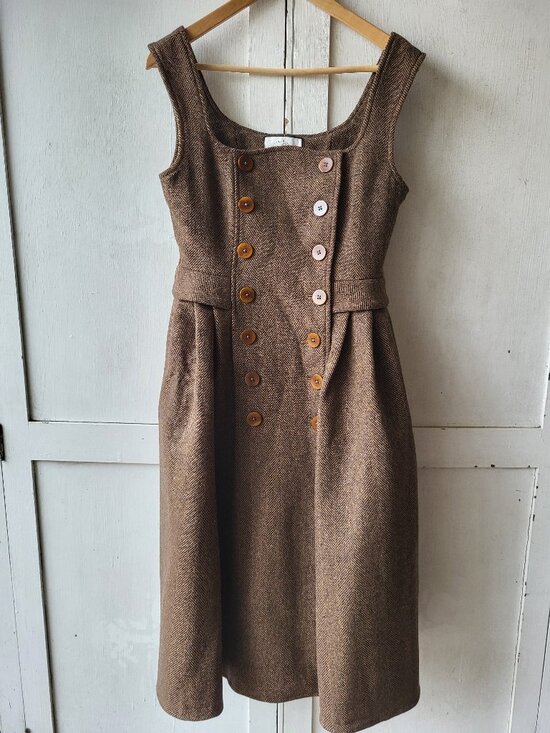 Linennaive Dresses & Skirts - NWOT Linennaive Emma 33 Brown Herringbone Wool dress Size S